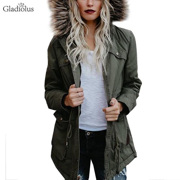 women's jackets gladiolus 2021 autumn winter jacket women long sleeve pocket thick warm faux fur collar hooded coat overcoat, Black;brown
women's jackets gladiolus 2021 autumn winter jacket women long sleeve pocket thick warm faux fur collar hooded coat overcoat, Black;brown