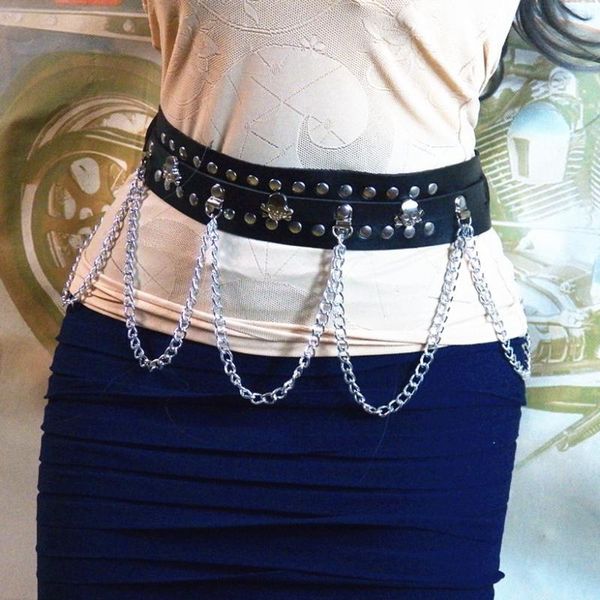 100% handmade cosplay fashion skull leather waist belt harness punk gothic circle chain metal link straps belts, Black;brown
100% handmade cosplay fashion skull leather waist belt harness punk gothic circle chain metal link straps belts, Black;brown