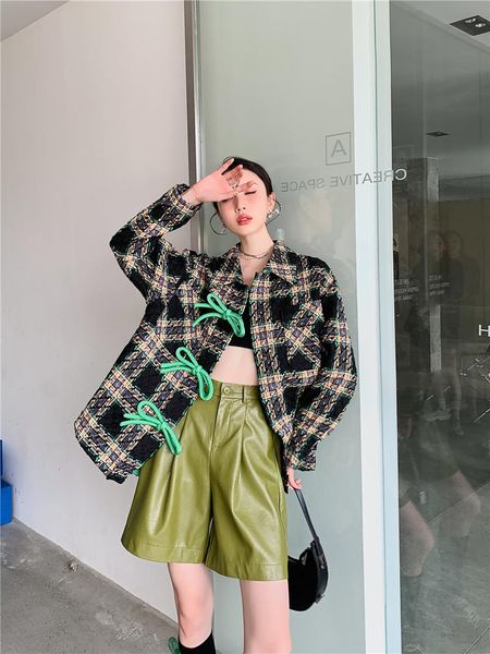 women's jackets vintage tweed plaid bow shirt style jacket outerwear women fashion korean loose casual elegant coat female spring autum, Black;brown
women's jackets vintage tweed plaid bow shirt style jacket outerwear women fashion korean loose casual elegant coat female spring autum, Black;brown