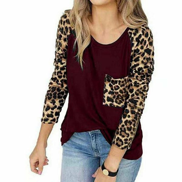 women's t-shirt womens long sleeve t shirt basic sweater ladies leopard shirts, White
women's t-shirt womens long sleeve t shirt basic sweater ladies leopard shirts, White