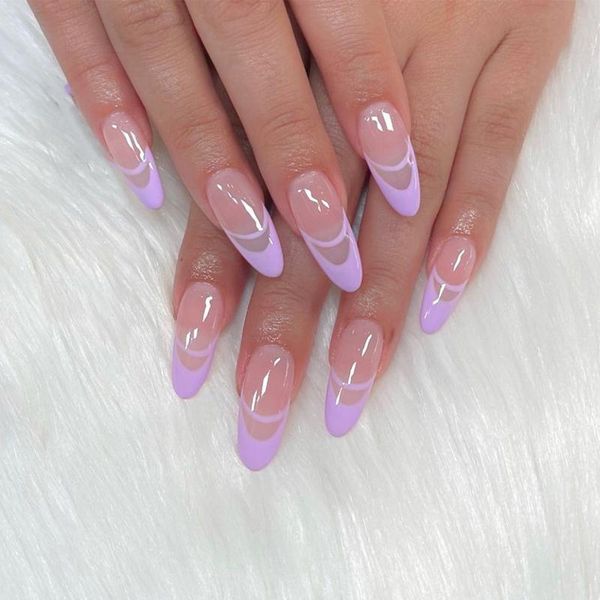 false nails 24pcs nail with purple line designs alomond fake artificial art tips press on glue manicure tool, Red;gold
false nails 24pcs nail with purple line designs alomond fake artificial art tips press on glue manicure tool, Red;gold