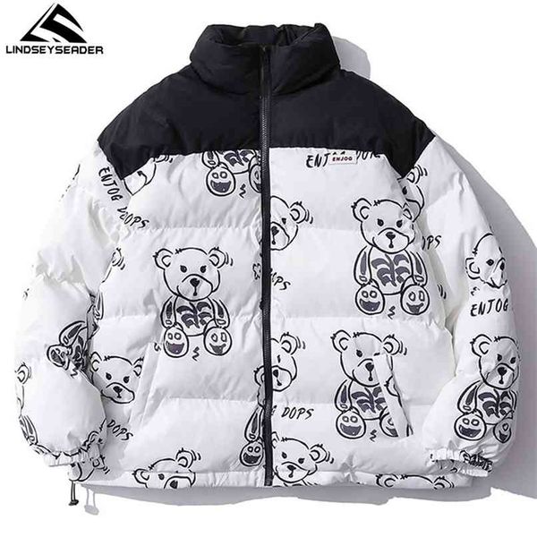 men's women winter warm jacket thick coat patchwork cartoon bear heated padded puffer jacket oversized parka men's clothing 210916, Black
men's women winter warm jacket thick coat patchwork cartoon bear heated padded puffer jacket oversized parka men's clothing 210916, Black