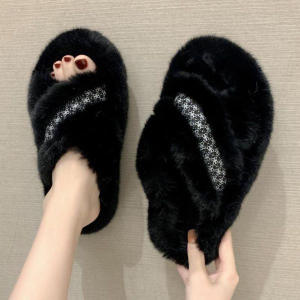 slippers ladies winter 2021 artificial fur fluffy plush sandals household cute flip flops temperament shoes, Black
slippers ladies winter 2021 artificial fur fluffy plush sandals household cute flip flops temperament shoes, Black