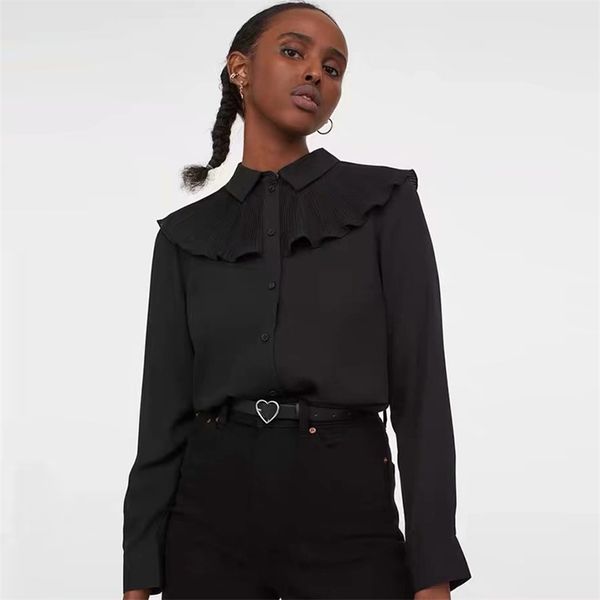spring black vintage chic basic solid blouses shirts retro sweet stylish all-match loose office lady casual 210422, White
spring black vintage chic basic solid blouses shirts retro sweet stylish all-match loose office lady casual 210422, White