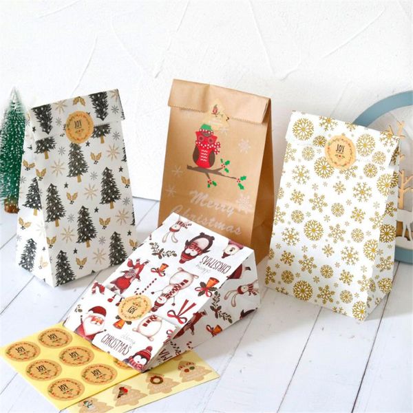 christmas decorations 6pcs kraft paper gift bag merry wrapping baking candy with sticker packaging bags
christmas decorations 6pcs kraft paper gift bag merry wrapping baking candy with sticker packaging bags