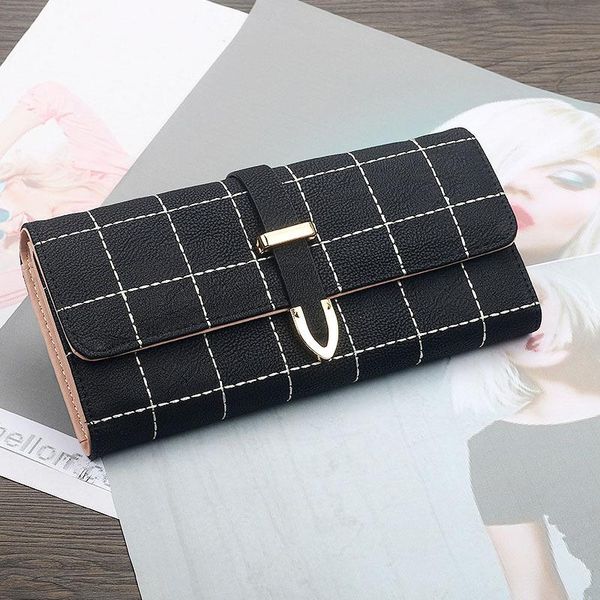 wallets women's wallet korean matte leather lingge long student multi card holder, Red;black
wallets women's wallet korean matte leather lingge long student multi card holder, Red;black