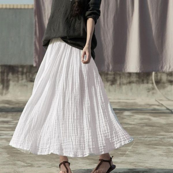 skirts johnature women white cotton elastic waist vintage 2021 spring summer casual soft cloths a-line, Black
skirts johnature women white cotton elastic waist vintage 2021 spring summer casual soft cloths a-line, Black