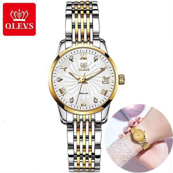 olevs women watches mechanical luxury rvs elegant ladies automatic clock relogio feminino, Slivery;brown
olevs women watches mechanical luxury rvs elegant ladies automatic clock relogio feminino, Slivery;brown