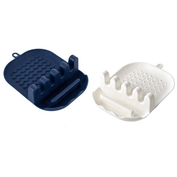 pcs silicone utensil rest with spoon lid holder, rack cover strainer pad,navy blue & white kitchen storage organization
pcs silicone utensil rest with spoon lid holder, rack cover strainer pad,navy blue & white kitchen storage organization