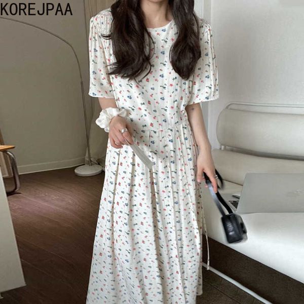 korejpaa women dress summer korean chic fresh sweet round neck full-screen floral lace-up waist slim short-sleeved vestidos 210526, Black;gray
korejpaa women dress summer korean chic fresh sweet round neck full-screen floral lace-up waist slim short-sleeved vestidos 210526, Black;gray