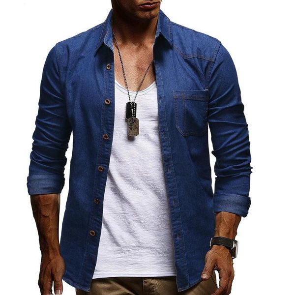 men's casual shirts long sleeve jeans blouse men social denim shirt for man solid color fashion, White;black
men's casual shirts long sleeve jeans blouse men social denim shirt for man solid color fashion, White;black