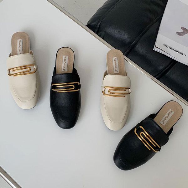 brand design metal decoration women slipper closed toe slip on mules shoes round low heels casual slides flip flop slippers, Black
brand design metal decoration women slipper closed toe slip on mules shoes round low heels casual slides flip flop slippers, Black