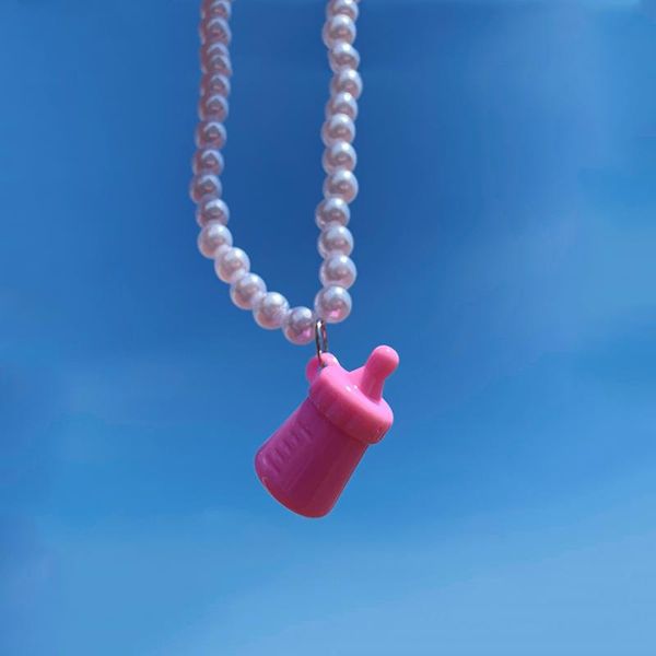 pendant necklaces 8090s aesthetic pink baby bottle necklace for women pearl beads ins harajuku y2k charms fashion jewelry, Silver
pendant necklaces 8090s aesthetic pink baby bottle necklace for women pearl beads ins harajuku y2k charms fashion jewelry, Silver
