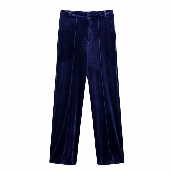 women side slit velvet straight pants casual lady simple loose trousers p1951 210430, Black;white
women side slit velvet straight pants casual lady simple loose trousers p1951 210430, Black;white