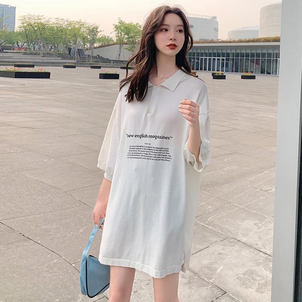 maternity & tees long loose summer pregnant women knitted t-shirt plus size turn-down collar side split letter printed cotton, White
maternity & tees long loose summer pregnant women knitted t-shirt plus size turn-down collar side split letter printed cotton, White