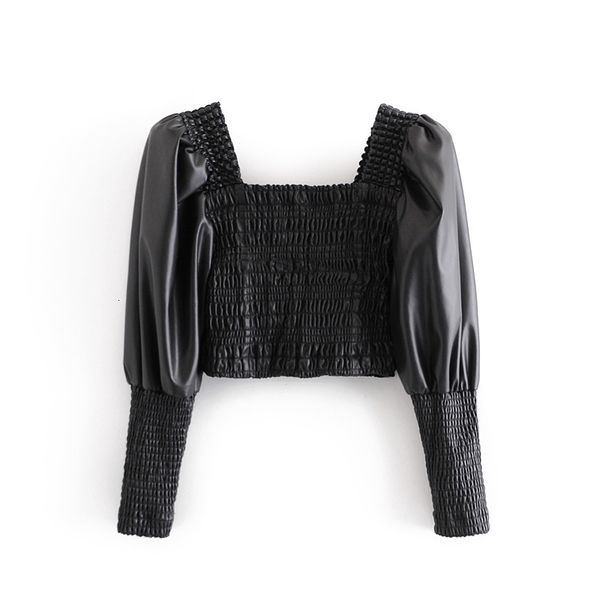 wool retro pu square neck long women's jacket imitation leather black puff sleeve elastic cuffs tight chic female
wool retro pu square neck long women's jacket imitation leather black puff sleeve elastic cuffs tight chic female