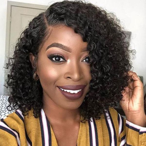lace wigs sleek curly human hair brazilian natural afro kinky wig remy bob front fast usa, Black;brown
lace wigs sleek curly human hair brazilian natural afro kinky wig remy bob front fast usa, Black;brown