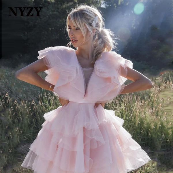 tiered ruffles cap sleeves pink cocktail dresses 2021 short party dress for prom graduation homecoming, White;black
tiered ruffles cap sleeves pink cocktail dresses 2021 short party dress for prom graduation homecoming, White;black