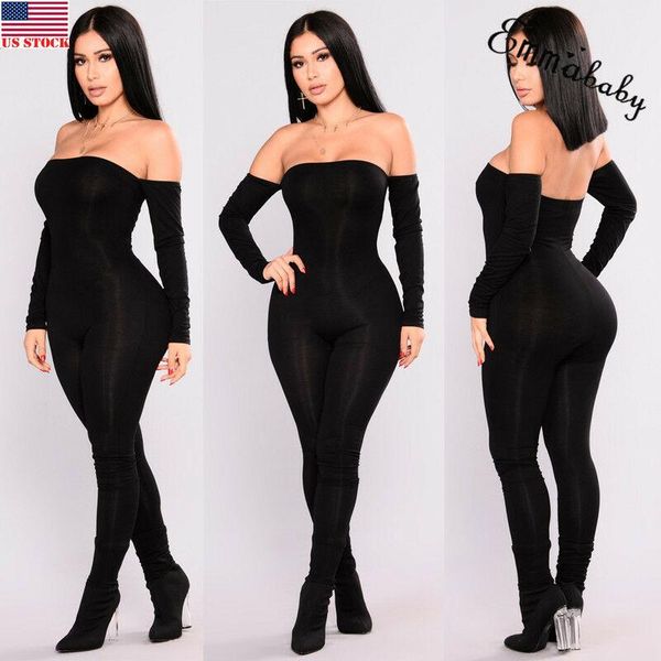 women's jumpsuits & rompers jumpsuit women off shoulder bodycon long sleeve clubwear playsuit skinny female black trousers, Black;white
women's jumpsuits & rompers jumpsuit women off shoulder bodycon long sleeve clubwear playsuit skinny female black trousers, Black;white