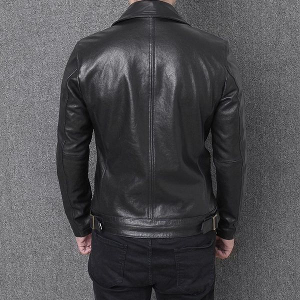 casual men business sheepskin biker jacket lapel slim fit outerwear spring zipper genuine leather short coat plus size 5xl men's & faux, Black
casual men business sheepskin biker jacket lapel slim fit outerwear spring zipper genuine leather short coat plus size 5xl men's & faux, Black