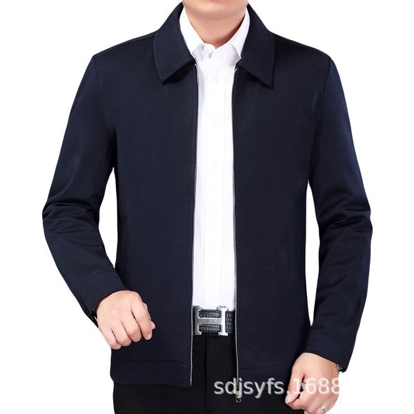 and spring autumn men's jacket lapel casual solid color father's coat thin straight, Black;brown
and spring autumn men's jacket lapel casual solid color father's coat thin straight, Black;brown