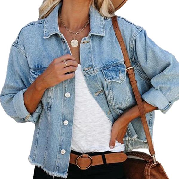 women's jackets 2021 washed denim jacket long sleeve button down loose boyfriend jean, Black;brown
women's jackets 2021 washed denim jacket long sleeve button down loose boyfriend jean, Black;brown