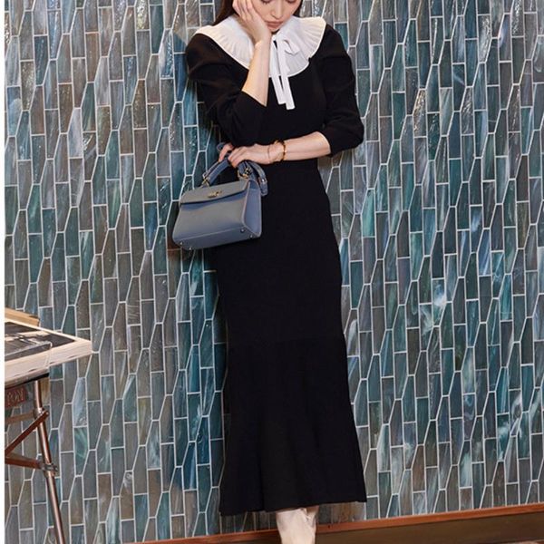 casual dresses 2021 arrivals sweet detachable ruffled dress puff sleeve slim waist bodycon trumpet robe elegant temperament vestidos, Black;gray
casual dresses 2021 arrivals sweet detachable ruffled dress puff sleeve slim waist bodycon trumpet robe elegant temperament vestidos, Black;gray
