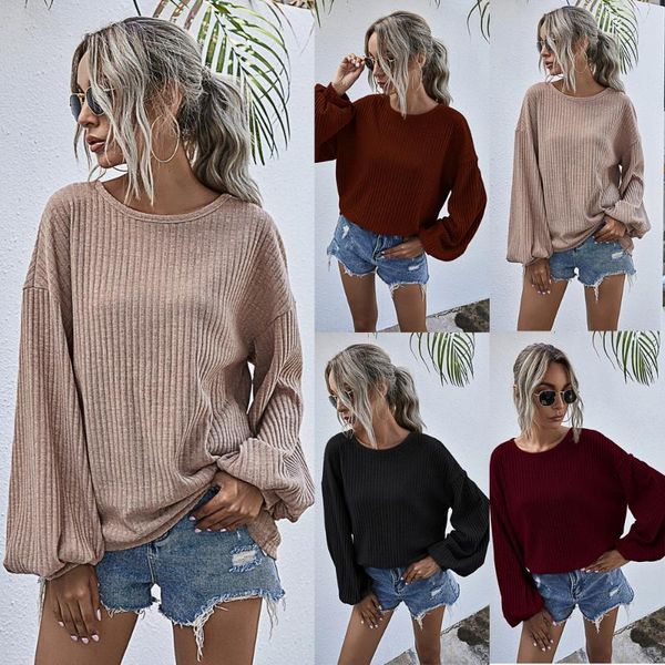 women's sweaters women lantern sleeve round neck autumn long solid color knit for ladies, White;black
women's sweaters women lantern sleeve round neck autumn long solid color knit for ladies, White;black