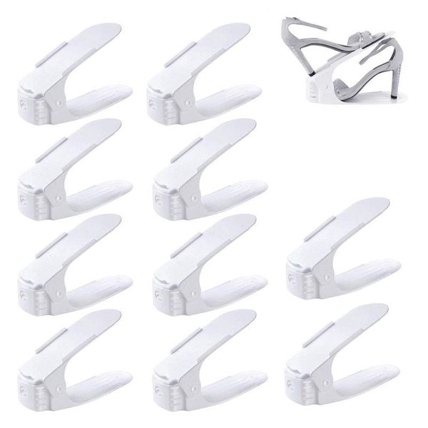 clothing & wardrobe storage lot de 10 adjustable shoe support for to stack shoes organizer space saver a rack plastic white
clothing & wardrobe storage lot de 10 adjustable shoe support for to stack shoes organizer space saver a rack plastic white