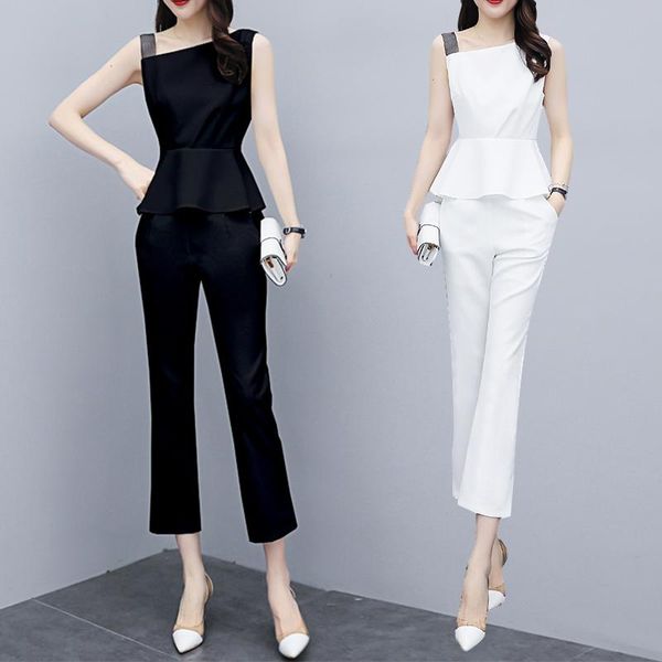 women's tracksuits professional suit 2021 summer sleeveless waist fashion slim micro flared pants office lady business two piece se, Gray
women's tracksuits professional suit 2021 summer sleeveless waist fashion slim micro flared pants office lady business two piece se, Gray