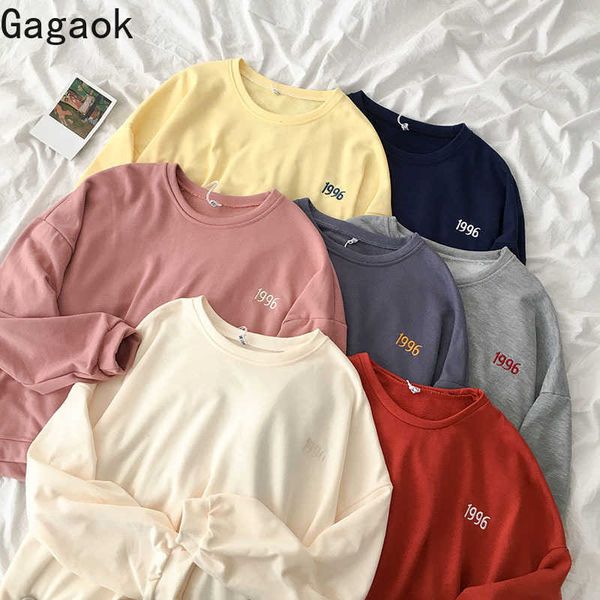 women streetwear hoodies spring autumn o-neck letter embroidery loose casual wild harajuku female fashion pullover 210531, Black 
women streetwear hoodies spring autumn o-neck letter embroidery loose casual wild harajuku female fashion pullover 210531, Black