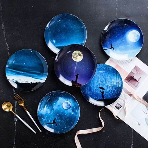 dishes & plates 8 inch nordic ceramic plate round night sky snack porcelain steak cake dessert nuts tray home breakfast dinnerware
dishes & plates 8 inch nordic ceramic plate round night sky snack porcelain steak cake dessert nuts tray home breakfast dinnerware
