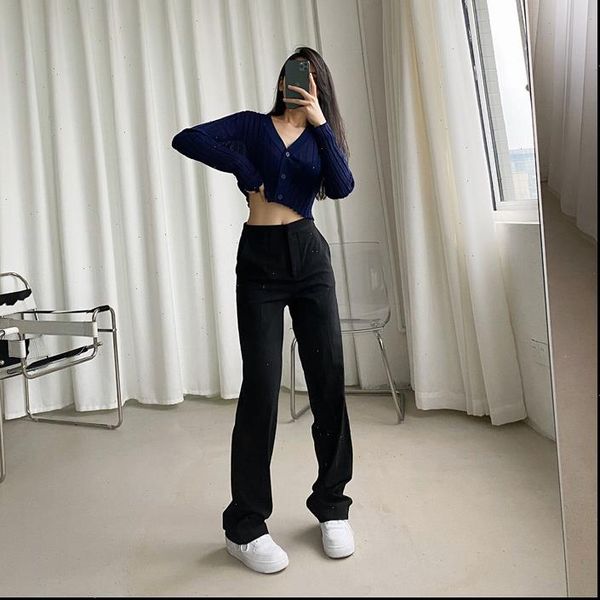 fashion black straight leg women capri long casual summer suit high waist trousers, Black;white
fashion black straight leg women capri long casual summer suit high waist trousers, Black;white