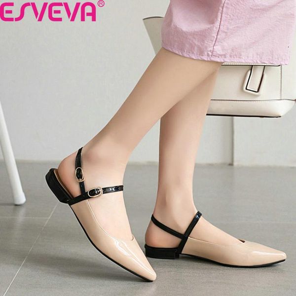 pu patent leather slingback fashion ladies sandals pointed toe buckle summer all match women flats shoes size 34-43, Black
pu patent leather slingback fashion ladies sandals pointed toe buckle summer all match women flats shoes size 34-43, Black