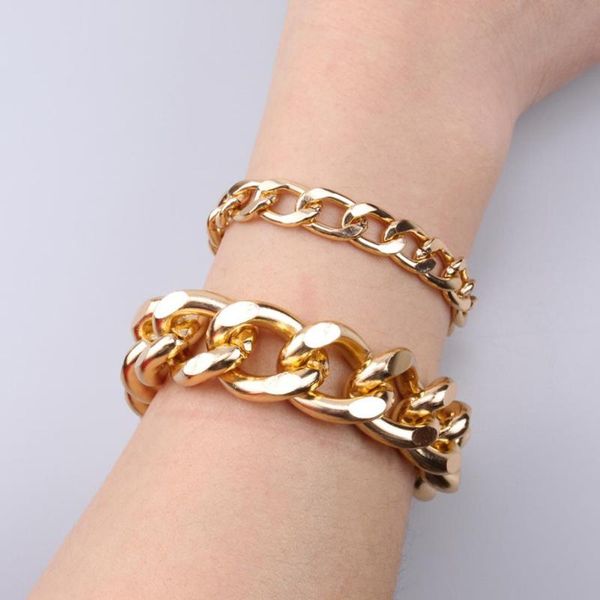 charm bracelets 2pcs/set western punk simple bracelet retro aluminum chain for fashion men women, Golden;silver
charm bracelets 2pcs/set western punk simple bracelet retro aluminum chain for fashion men women, Golden;silver