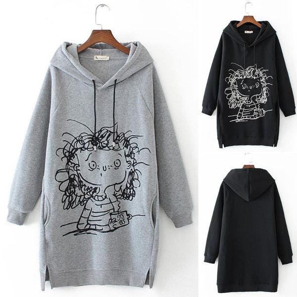 women long hoodie sweatshirt pullover cartoon print sleeve splited pockets hoody pullovers dress sudadera mujer women's hoodies & sweat, Black
women long hoodie sweatshirt pullover cartoon print sleeve splited pockets hoody pullovers dress sudadera mujer women's hoodies & sweat, Black