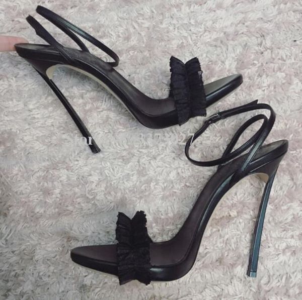 metal thin heel lace ruffles women sandals fashion ankle strap gladiator dress high heels party shoes pumps, Black
metal thin heel lace ruffles women sandals fashion ankle strap gladiator dress high heels party shoes pumps, Black