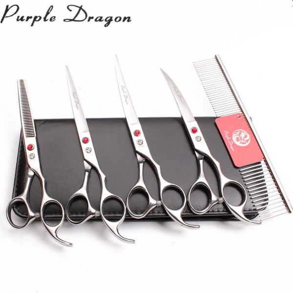 7" 440c purple dragon shiny grooming set straight scissors thinning shears dog curved professional pets z3003
7" 440c purple dragon shiny grooming set straight scissors thinning shears dog curved professional pets z3003
