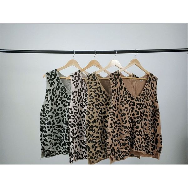 warehouse clothing lazy style sweater women's loose fall winter new leopard print pullover sleeveless sweater with sling breasted butto, Black
warehouse clothing lazy style sweater women's loose fall winter new leopard print pullover sleeveless sweater with sling breasted butto, Black