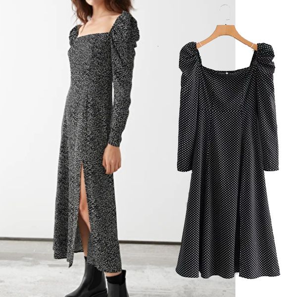 casual dresses fashion french dot digital printing long sleeve ladies square collar slim vestidos midi g919, Black;gray
casual dresses fashion french dot digital printing long sleeve ladies square collar slim vestidos midi g919, Black;gray