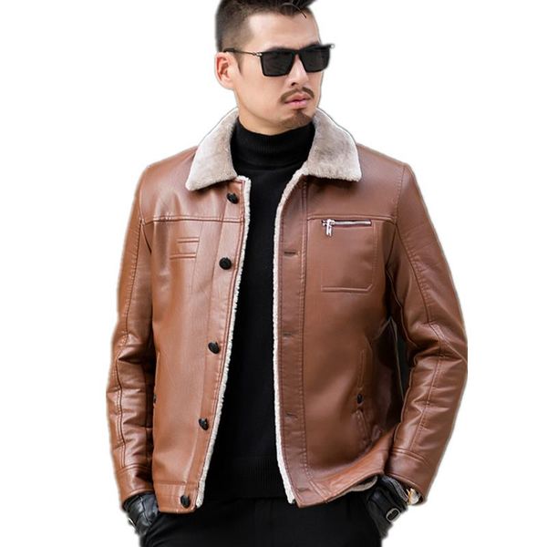 men's fur & faux plus size warm winter sheepskin leather jacket men leisure coat lining jackets motorcycle biker outerwear parka, Black
men's fur & faux plus size warm winter sheepskin leather jacket men leisure coat lining jackets motorcycle biker outerwear parka, Black