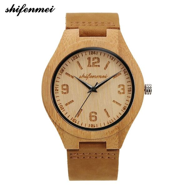 wristwatches shifenmei retro wood watch men bamboo watches leather military sports clock quartz wrist relogio feminino 2140, Slivery;brown
wristwatches shifenmei retro wood watch men bamboo watches leather military sports clock quartz wrist relogio feminino 2140, Slivery;brown