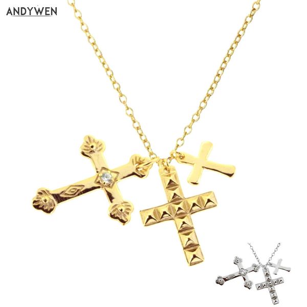andywen winter 925 sterling silver gold three cross pendant charm long chain necklace fashion fine jewelry 2021 gift
andywen winter 925 sterling silver gold three cross pendant charm long chain necklace fashion fine jewelry 2021 gift