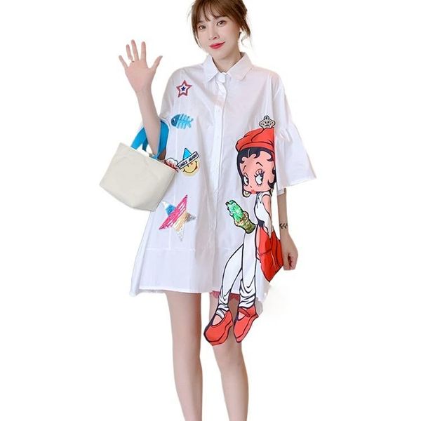 women's blouses & shirts summer fashion loose girls long women for teenage plus size white blouse
women's blouses & shirts summer fashion loose girls long women for teenage plus size white blouse
