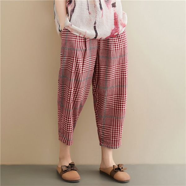 capris you'll see female-style ribbon casual loose waist ankle plus size vintage cotton plaid hare pants m624, Black;white
capris you'll see female-style ribbon casual loose waist ankle plus size vintage cotton plaid hare pants m624, Black;white