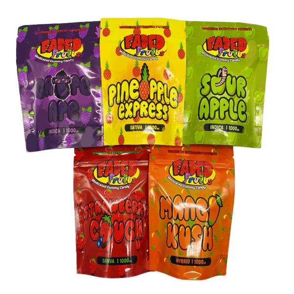 empty 1000 mg medicated gummy candy mylar bags 10*15 cm stand up pouch grape mangl pineapple sour apple strawberry packaging bag
empty 1000 mg medicated gummy candy mylar bags 10*15 cm stand up pouch grape mangl pineapple sour apple strawberry packaging bag