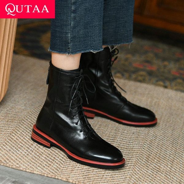 boots qutaa 2022 winter round toe casual ankle square low heel short lace up zipper all match women shoes size 34-39, Black
boots qutaa 2022 winter round toe casual ankle square low heel short lace up zipper all match women shoes size 34-39, Black