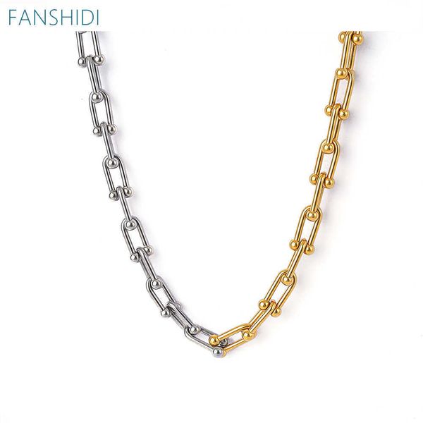 designer necklace fanshidi stainless steel big strong link for women stitching cha statement jewelry, Silver
designer necklace fanshidi stainless steel big strong link for women stitching cha statement jewelry, Silver