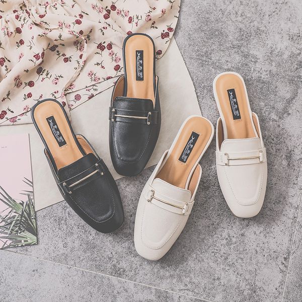 mules shoes woman metal decoration solid flats slippers brief closed toe soft leather slides ladies comfy casual flip flops 1, Black
mules shoes woman metal decoration solid flats slippers brief closed toe soft leather slides ladies comfy casual flip flops 1, Black