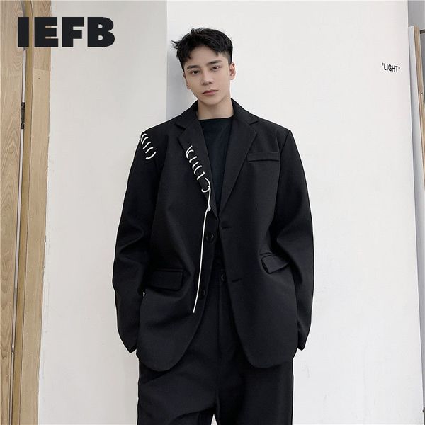 iefb design niched men's wear strings threading decoration spring black suit jacket single breast loose causal blazers 210524, White;black
iefb design niched men's wear strings threading decoration spring black suit jacket single breast loose causal blazers 210524, White;black